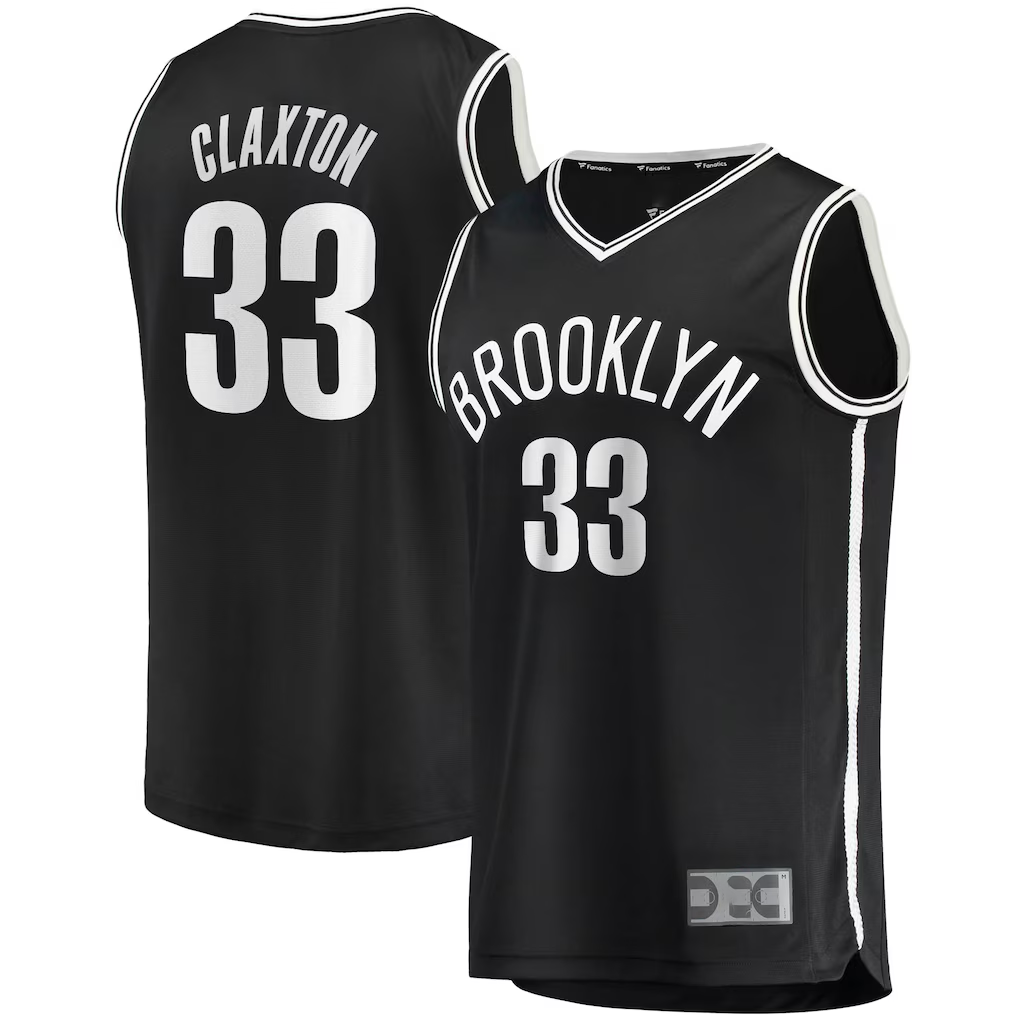 Fenge B.Nets #33 Nicolas Claxton  Black Fast Break Replica Jerseys - Icon Edition