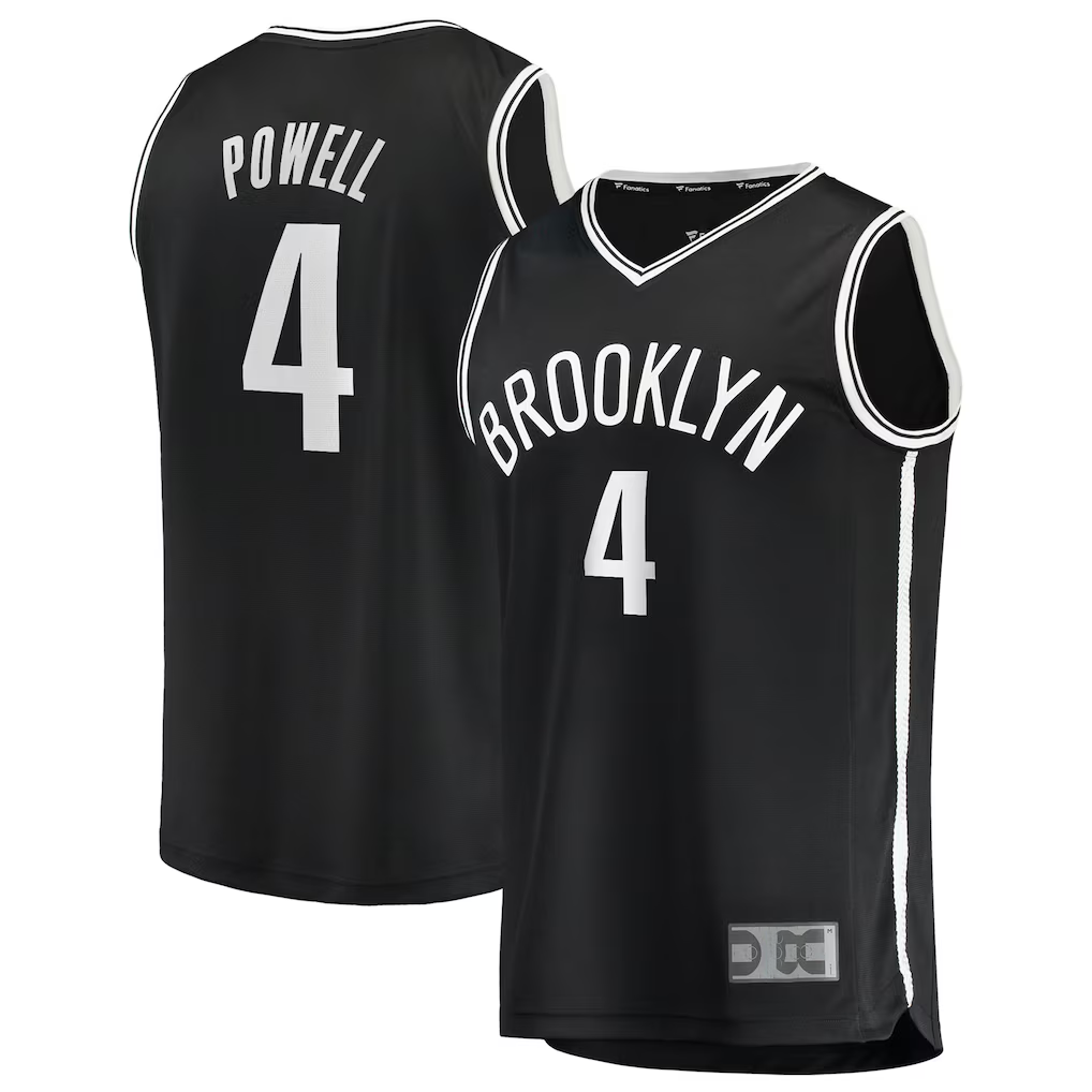 Fenge B.Nets #4 Drake Powell Black Fast Break Replica Jerseys - Icon Edition