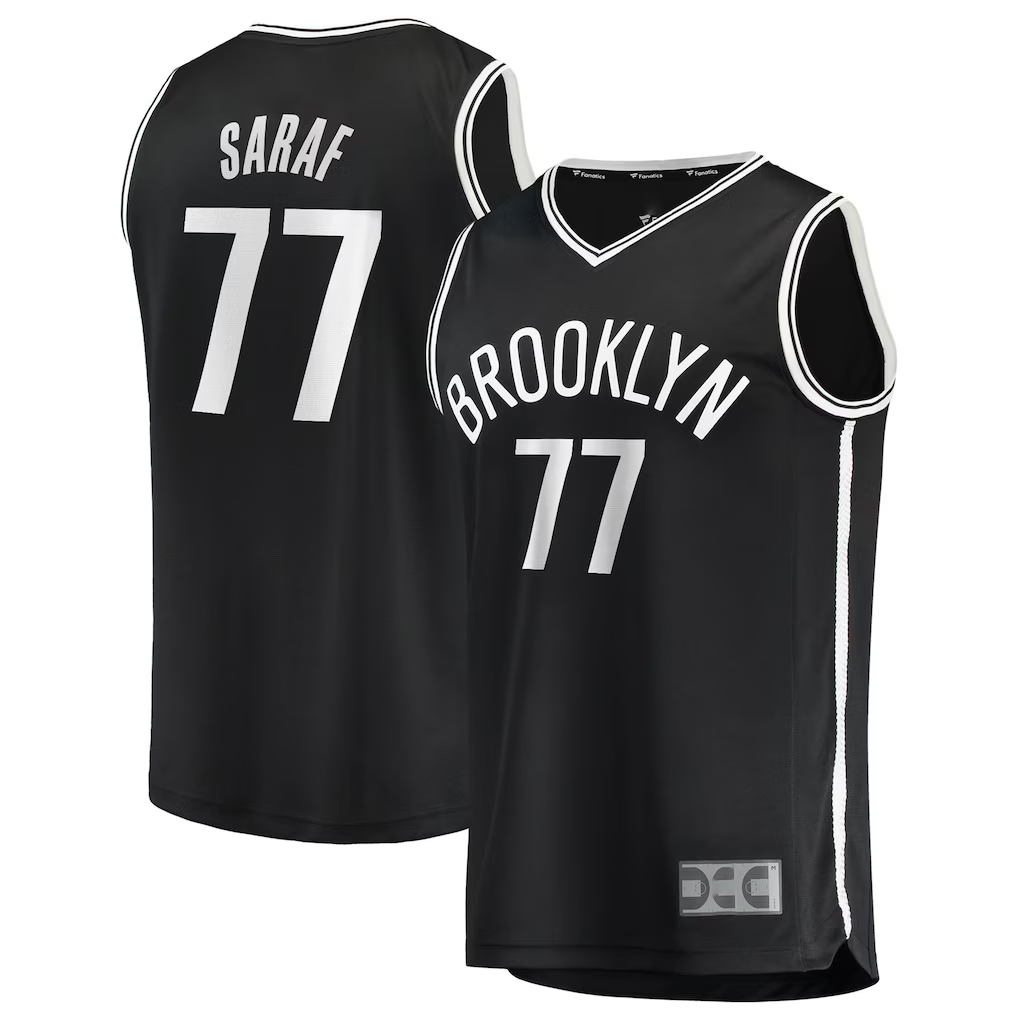 Fenge B.Nets #77 Ben Saraf  Black Fast Break Replica Jerseys - Icon Edition