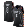 Fenge B.Nets #8 Egor D?min Black 202526 Swingman Jerseys - City Edition