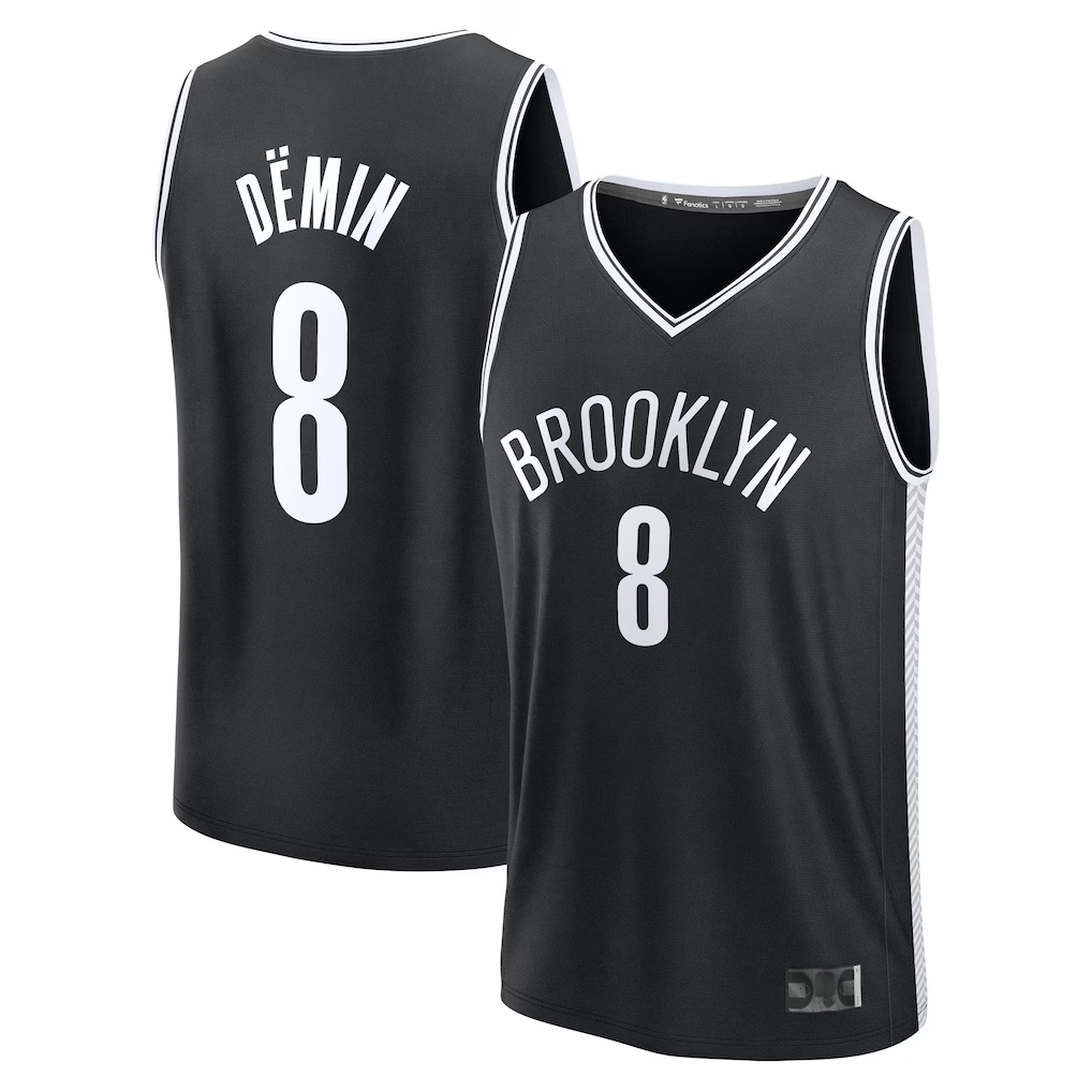 Fenge B.Nets #8 Egor D?min Black Fast Break Replica Jerseys - Icon Edition