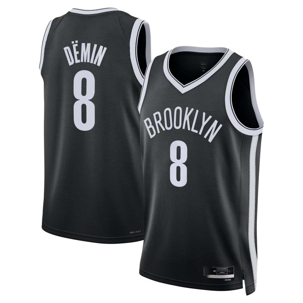 Fenge B.Nets #8 Egor D?min Black Swingman Jerseys - Icon Edition