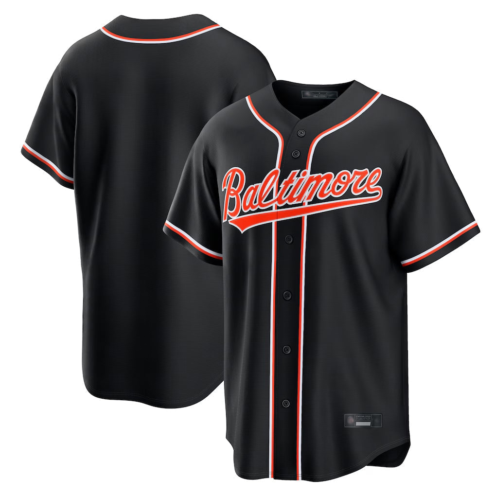 Fenge B.Orioles Black Out Fashion Home Game Blank Player Stitched Jerseys