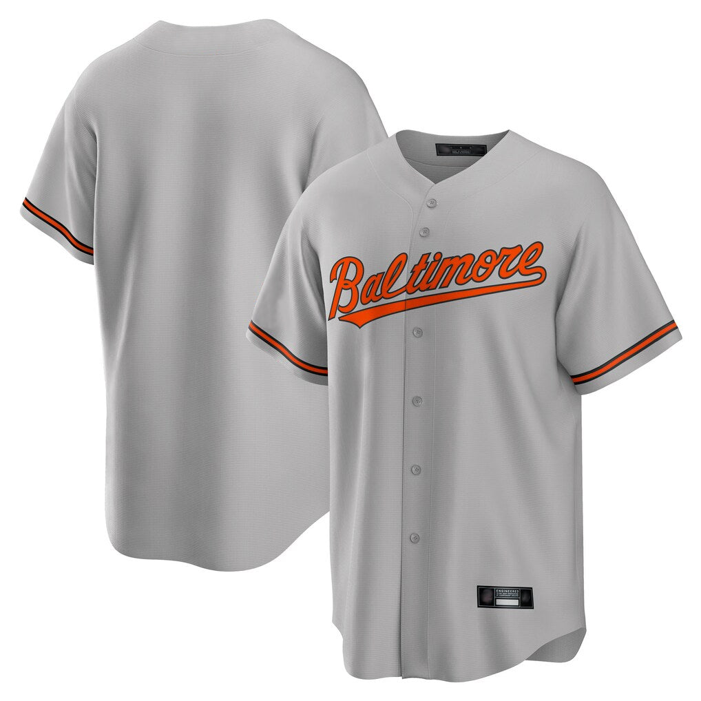 Fenge B.Orioles Gray Home Game Blank Player Stitched Jerseys