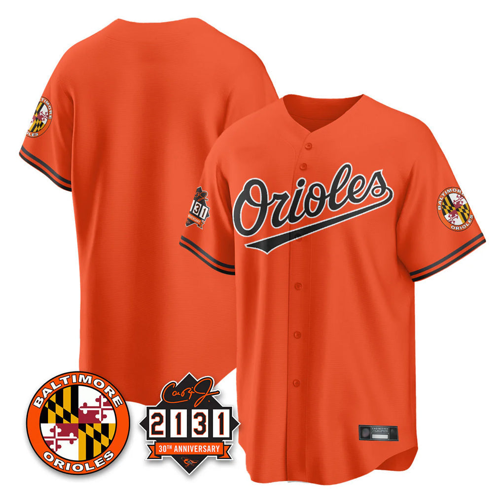 Fenge B.Orioles Orange 30th Anniversary of 2131 Home Game Blank Player Stitched Jerseys