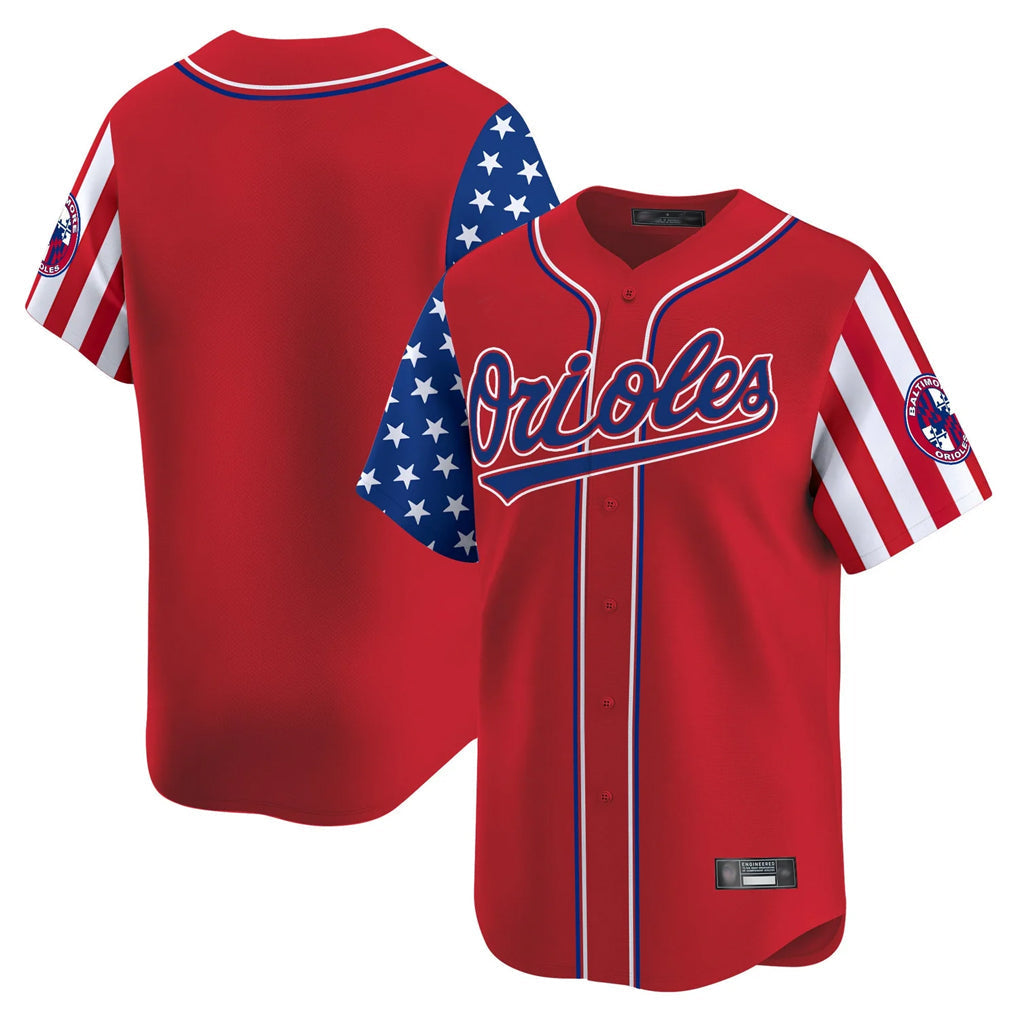 Fenge B.Orioles Red Independence Day Vapor Premier Limited Home Game Blank Player Stitched Jerseys