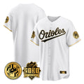 Fenge B.Orioles White Gold 30th Anniversary of 2131 Home Game Blank Player Stitched Jerseys