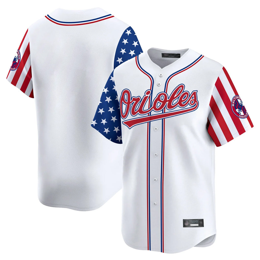 Fenge B.Orioles White Independence Day Vapor Premier Home Game Blank Player Stitched Jerseys