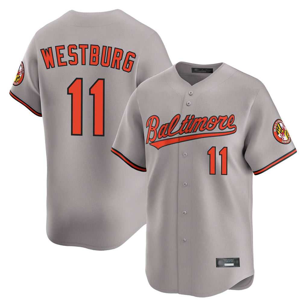 Fenge B.Orioles #11 Jordan Westburg Player Gray Limited Home Game Stitched Jerseys