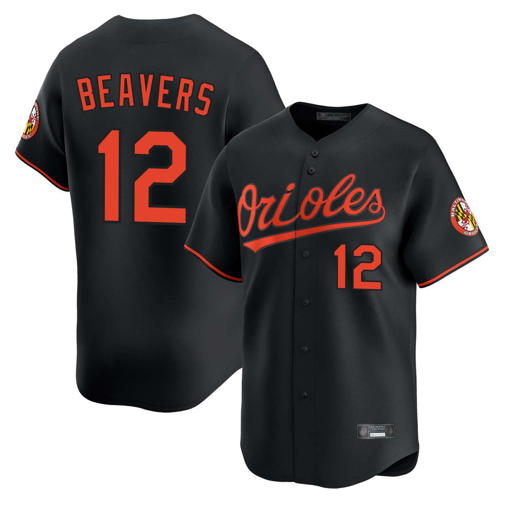 Fenge B.Orioles #12 Dylan Beavers Player Black Limited Home Game Stitched Jerseys
