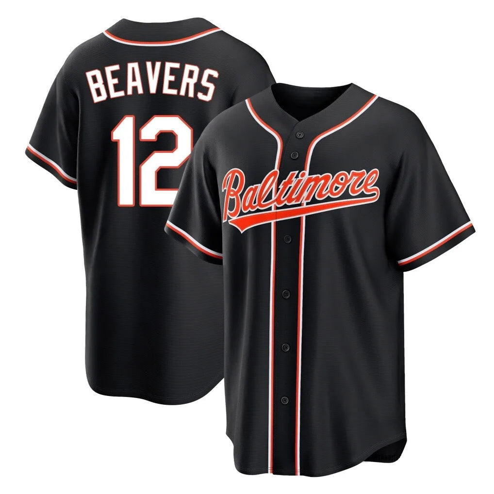 Fenge B.Orioles #12 Dylan Beavers Player Black Out Home Game Stitched Jerseys