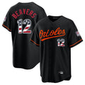 Fenge B.Orioles #12 Dylan Beavers Player Black USA 250 Fourth of July Home Game Stitched Jerseys