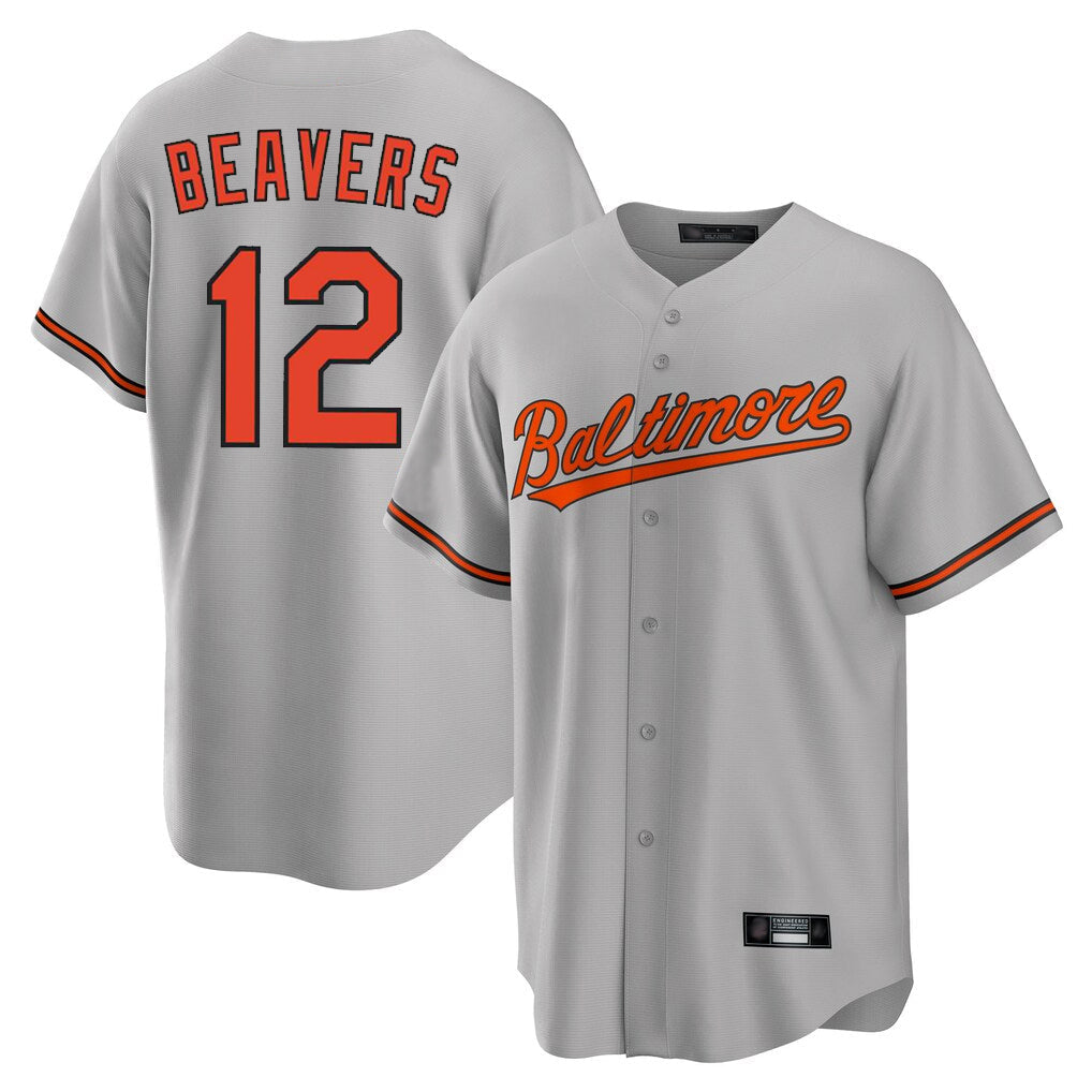 Fenge B.Orioles #12 Dylan Beavers Player Gray Home Game Stitched Jerseys
