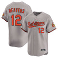 Fenge B.Orioles #12 Dylan Beavers Player Gray Limited Home Game Stitched Jerseys