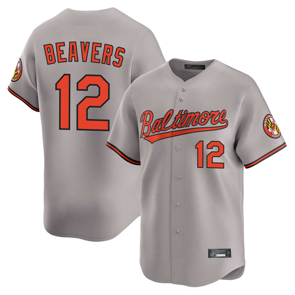 Fenge B.Orioles #12 Dylan Beavers Player Gray Limited Home Game Stitched Jerseys