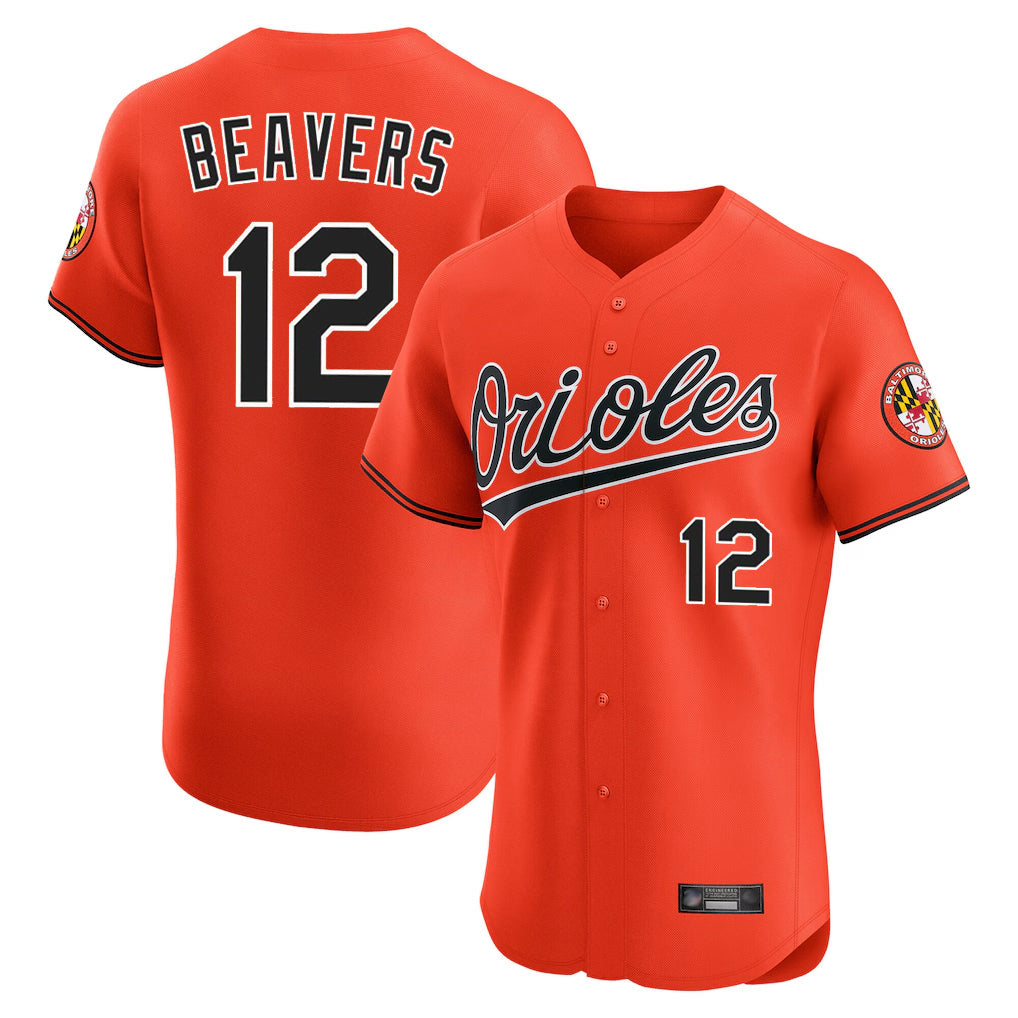Fenge B.Orioles #12 Dylan Beavers Player Orange Limited Elite Home Game Stitched Jerseys