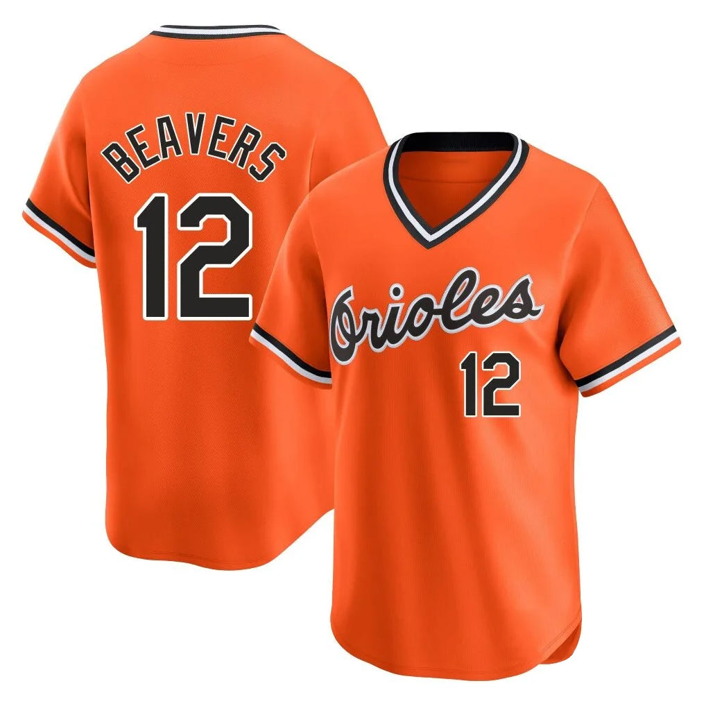 Fenge B.Orioles #12 Dylan Beavers Player Orange T-shirt Limited Home Game Stitched Jerseys