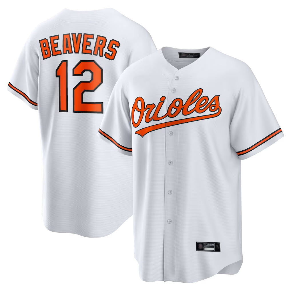 Fenge B.Orioles #12 Dylan Beavers Player White Home Game Stitched Jerseys