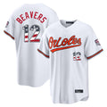 Fenge B.Orioles #12 Dylan Beavers Player White USA 250 Fourth of July Home Game Stitched Jerseys