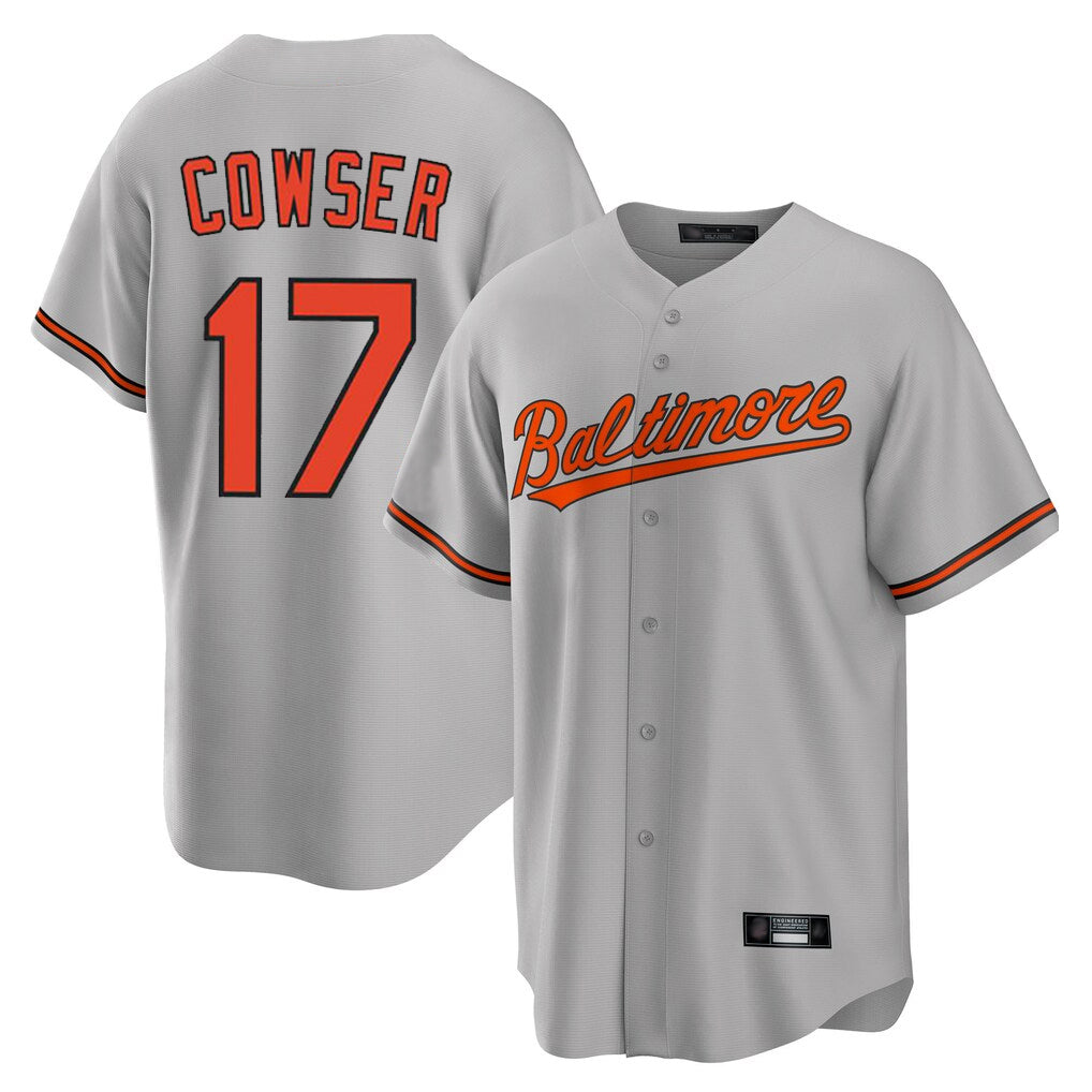 Fenge B.Orioles #17 Colton Cowser Player Gray Home Game Stitched Jerseys
