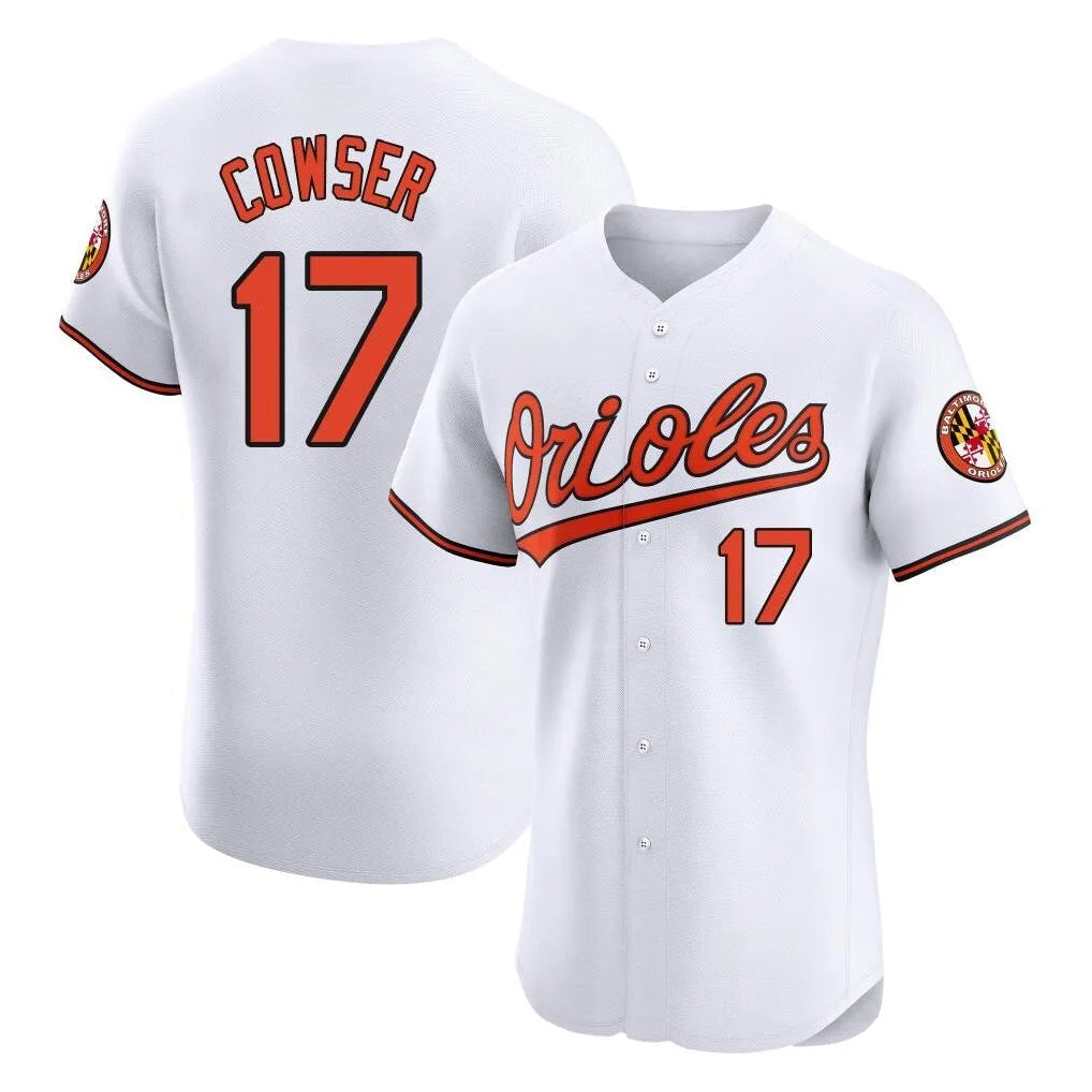 Fenge B.Orioles #17 Colton Cowser Player White Limited Elite Home Game Stitched Jerseys