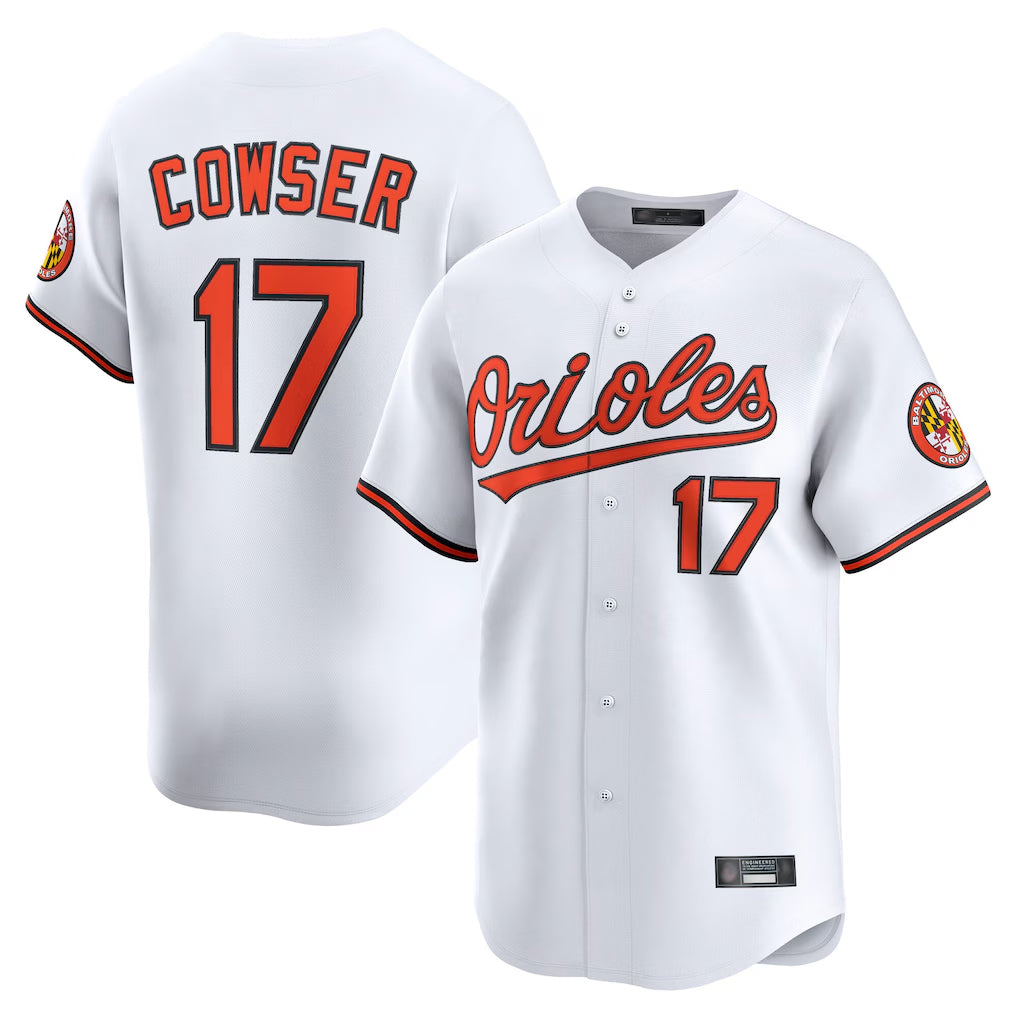Fenge B.Orioles #17 Colton Cowser Player White Limited Home Game Stitched Jerseys