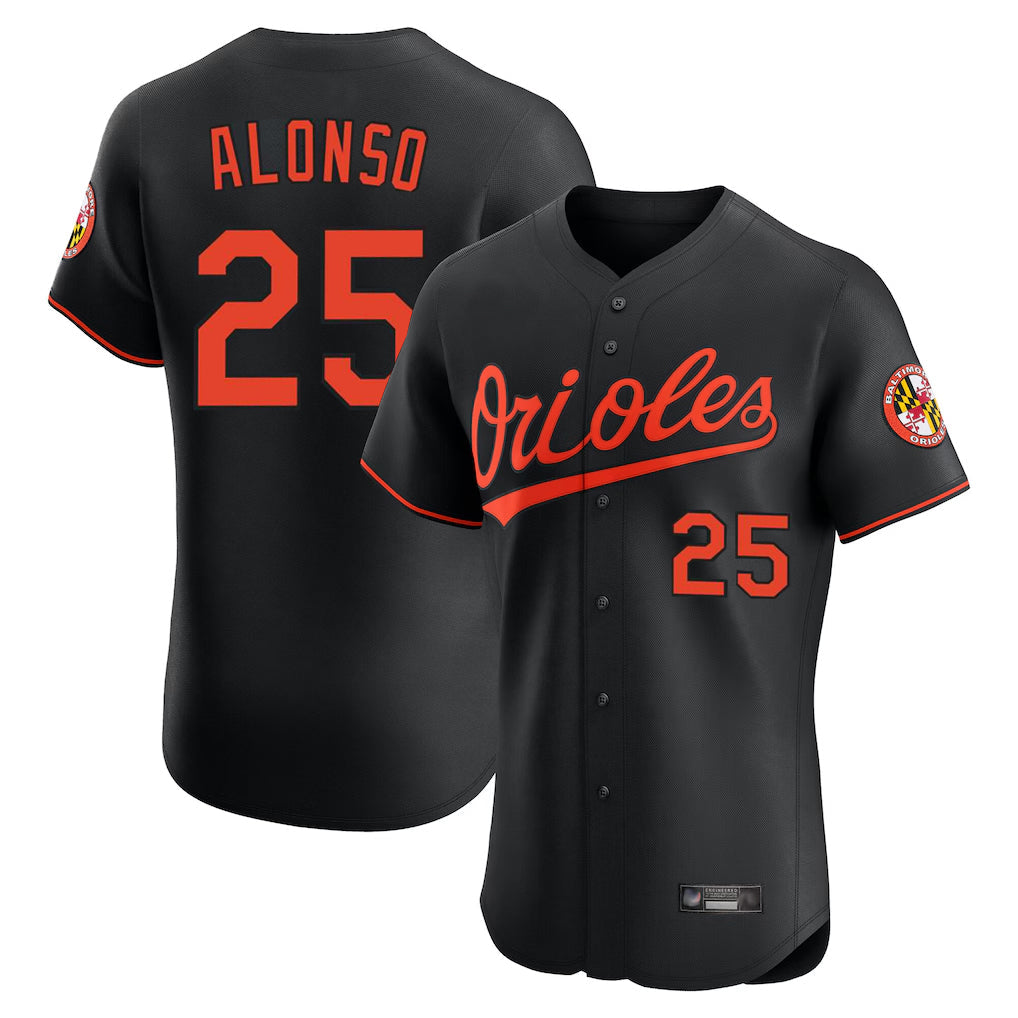 Fenge B.Orioles #25 Pete Alonso Player Black Limited Elite Home Game Stitched Jerseys