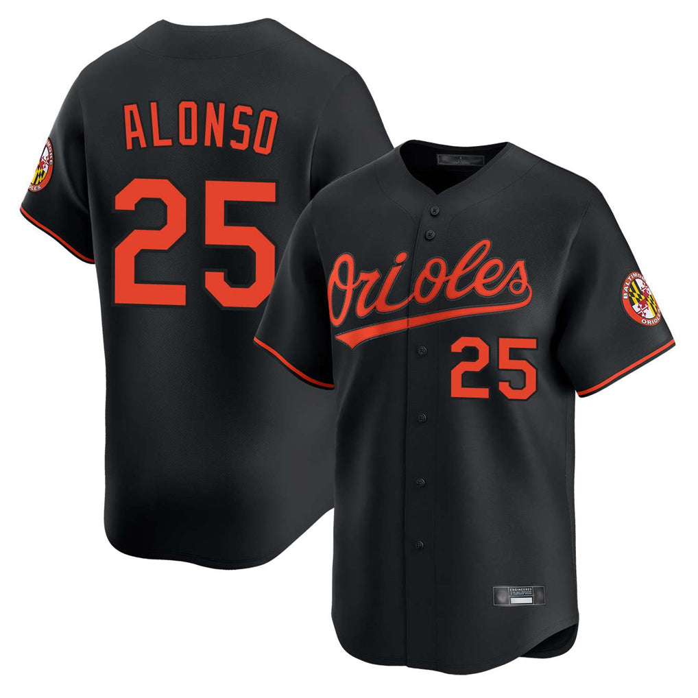 Fenge B.Orioles #25 Pete Alonso Player Black Limited Home Game Stitched Jerseys