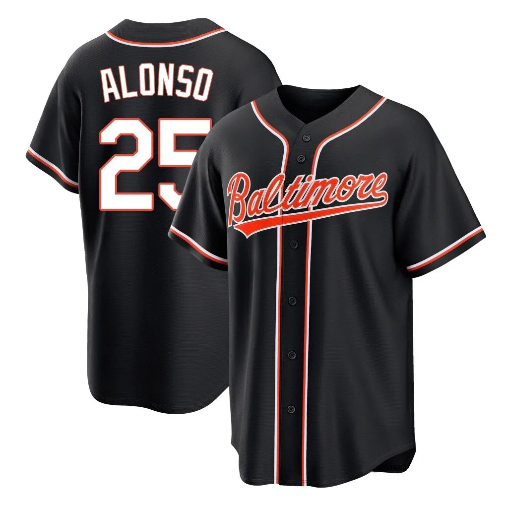 Fenge B.Orioles #25 Pete Alonso Player Black Out Home Game Stitched Jerseys