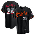 Fenge B.Orioles #25 Pete Alonso Player Black USA 250 Fourth of July Home Game Stitched Jerseys