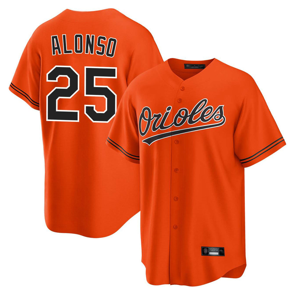 Fenge B.Orioles #25 Pete Alonso Player Orange Home Game Stitched Jerseys