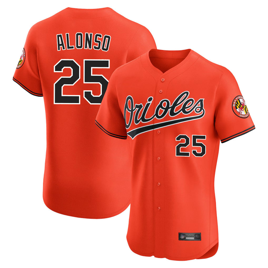 Fenge B.Orioles #25 Pete Alonso Player Orange Limited Elite Home Game Stitched Jerseys