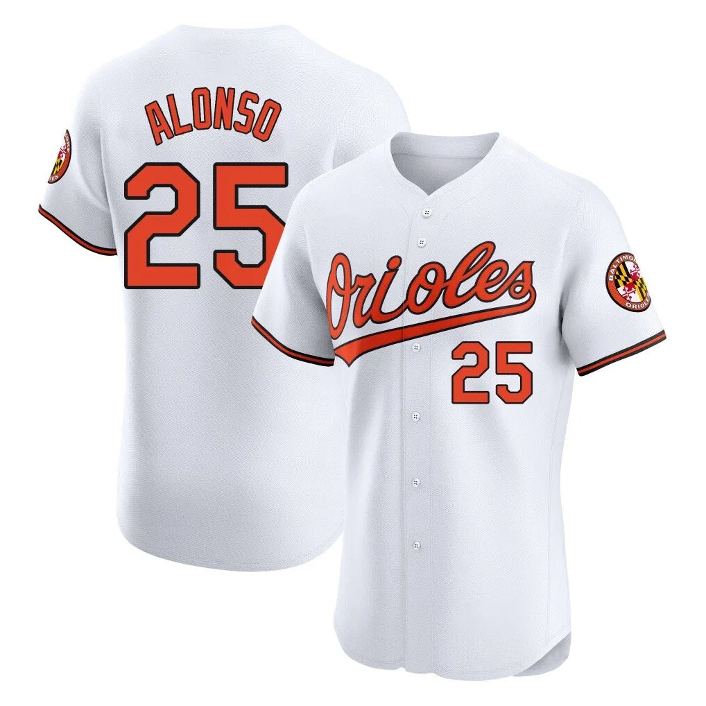 Fenge B.Orioles #25 Pete Alonso Player White Limited Elite Home Game Stitched Jerseys
