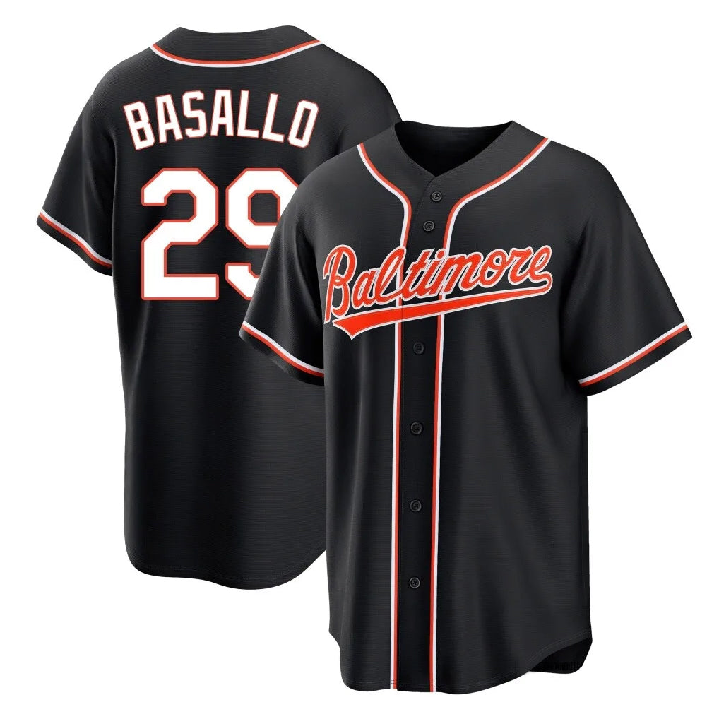 Fenge B.Orioles #29 Samuel Basallo Player Black Out Home Game Stitched Jerseys