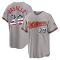 Fenge B.Orioles #29 Samuel Basallo Player Gray USA 250 Fourth of July Home Game Stitched Jerseys