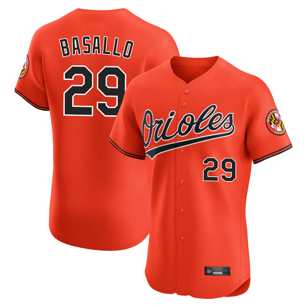 Fenge B.Orioles #29 Samuel Basallo Player Orange Limited Elite Home Game Stitched Jerseys