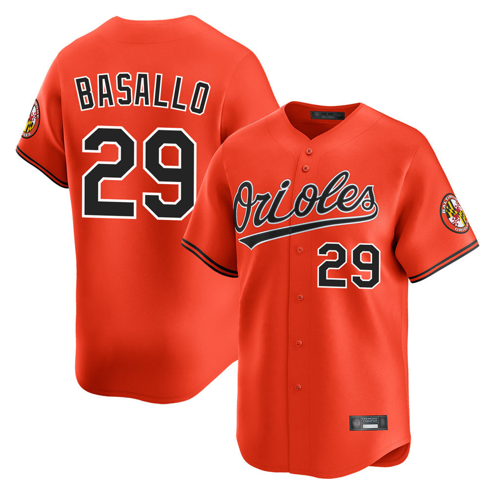Fenge B.Orioles #29 Samuel Basallo Player Orange Limited Home Game Stitched Jerseys