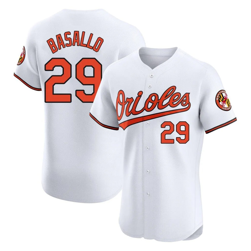 Fenge B.Orioles #29 Samuel Basallo Player White Limited Elite Home Game Stitched Jerseys