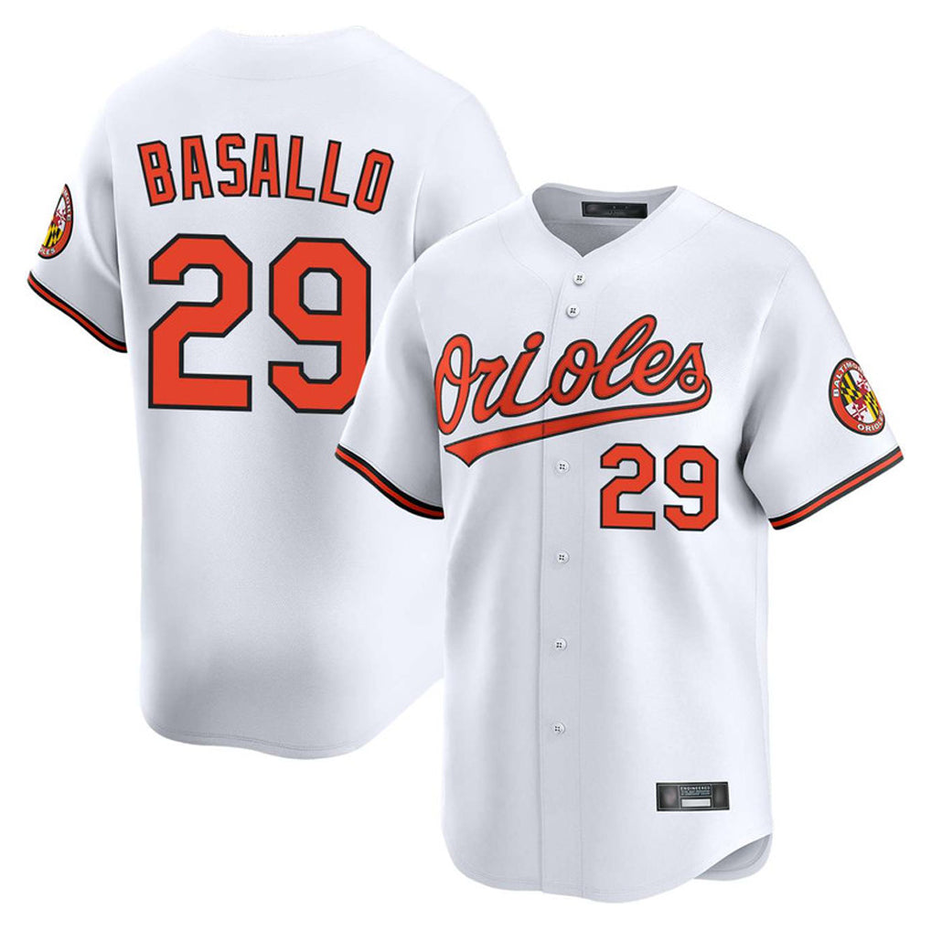 Fenge B.Orioles #29 Samuel Basallo Player White Limited Home Game Stitched Jerseys