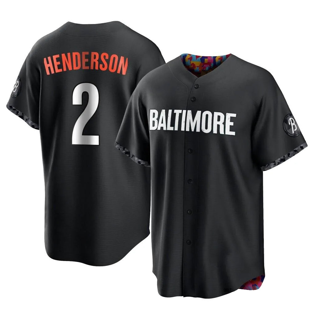 Fenge B.Orioles #2 Gunnar Henderson Player Black City Connect Home Game Stitched Jerseys