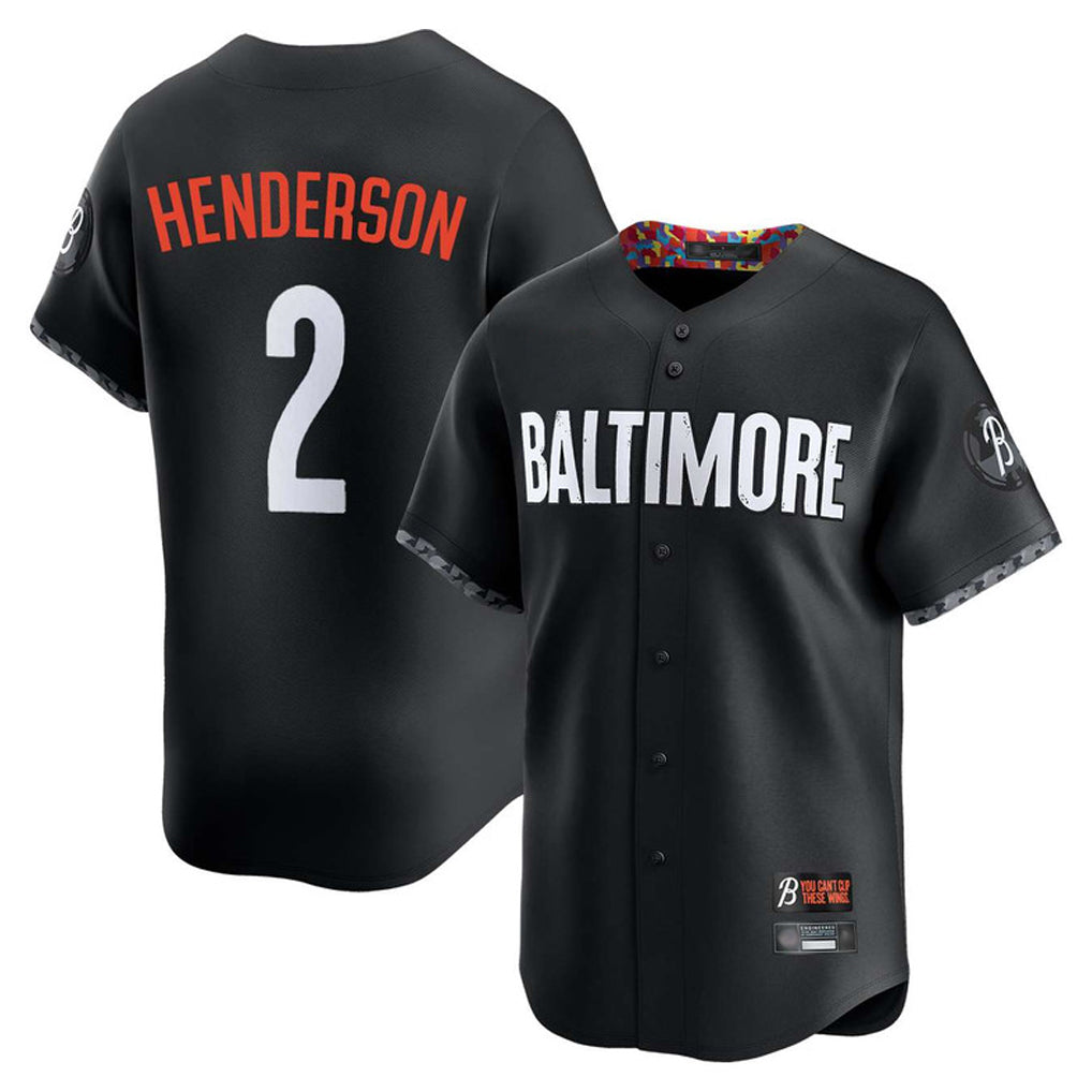 Fenge B.Orioles #2 Gunnar Henderson Player Black City Connect Limited Home Game Stitched Jerseys