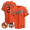 Fenge B.Orioles #2 Gunnar Henderson Player Orange 30th Anniversary of 2131 Home Game Stitched Jerseys
