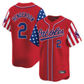 Fenge B.Orioles #2 Gunnar Henderson Player Red Independence Day Vapor Premier Limited Home Game Stitched Jerseys