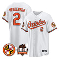 Fenge B.Orioles #2 Gunnar Henderson Player White 30th Anniversary of 2131 Home Game Stitched Jerseys