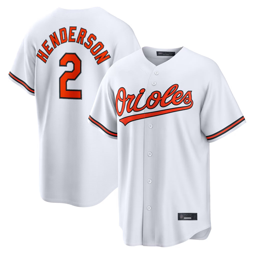 Fenge B.Orioles #2 Gunnar Henderson Player White Home Game Stitched Jerseys