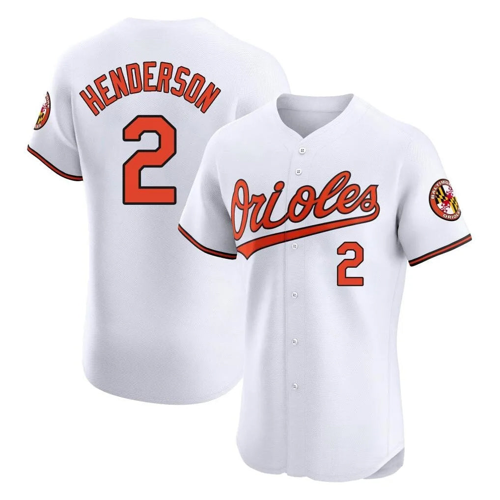 Fenge B.Orioles #2 Gunnar Henderson Player White Limited Elite Home Game Stitched Jerseys