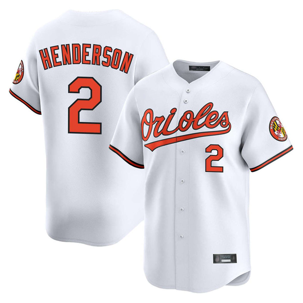 Fenge B.Orioles #2 Gunnar Henderson Player White Limited Home Game Stitched Jerseys