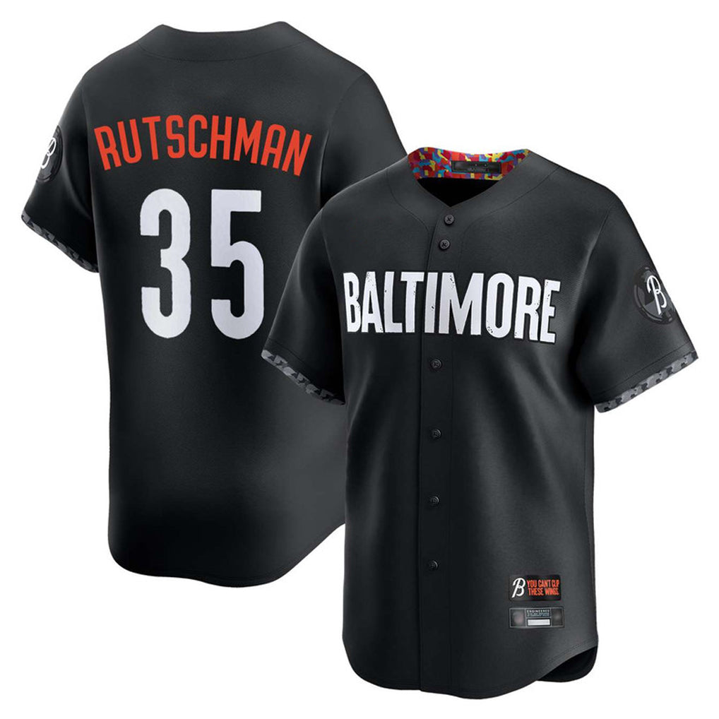 Fenge B.Orioles #35 Adley Rutschman Black City Connect Limited Home Game Stitched Jerseys