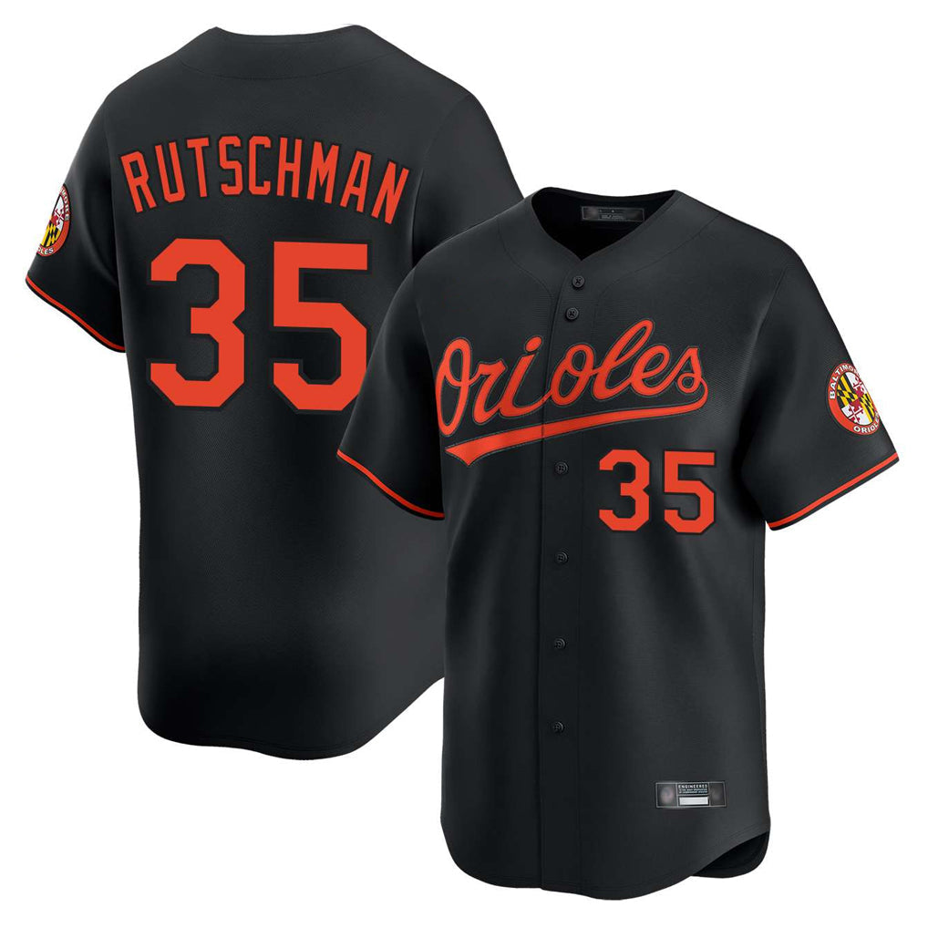 Fenge B.Orioles #35 Adley Rutschman Black Limited Home Game Stitched Jerseys