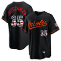 Fenge B.Orioles #35 Adley Rutschman Player Black USA 250 Fourth of July Home Game Stitched Jerseys